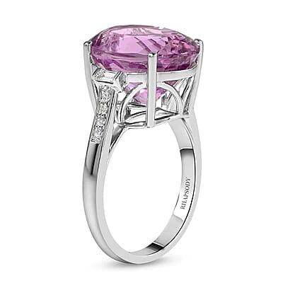 Certified & Appraised Rhapsody AAAA Patroke Kunzite and E-F VS Diamond 10.55 ctw Ring in 950 Platinum (Size 7.0) 7.86 Grams