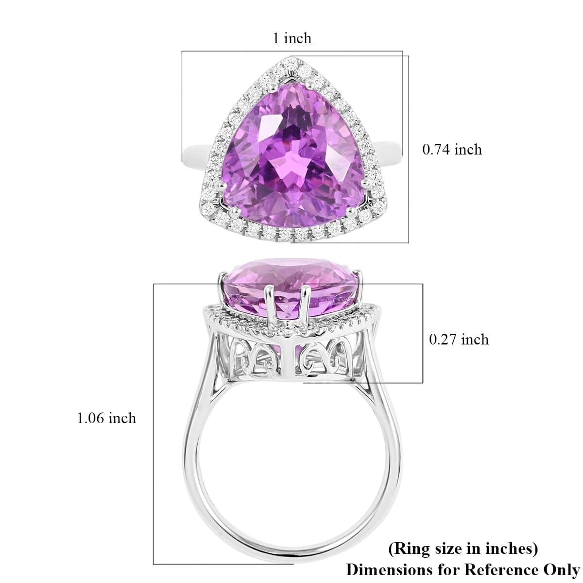 Appraised RHAPSODY 950 Platinum AAAA Patroke Kunzite and E-F VS Diamond Ring (Size 7.0) 8.55 Grams 10.80 ctw image number 5