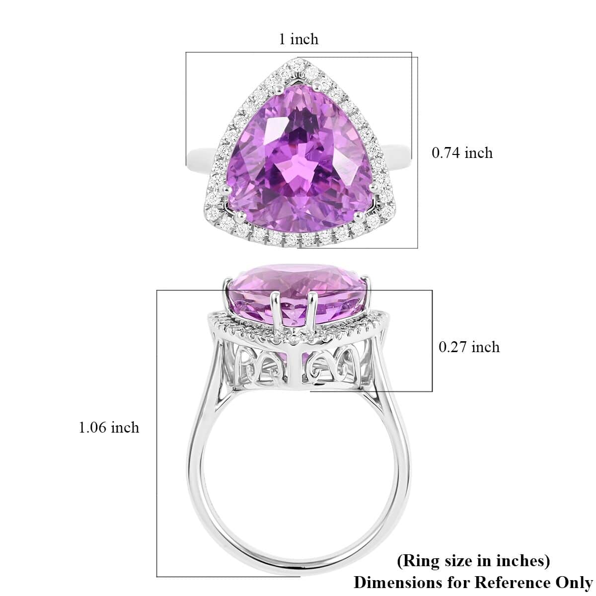 Appraised RHAPSODY 950 Platinum AAAA Patroke Kunzite and E-F VS Diamond Ring 8.55 Grams 10.80 ctw image number 5