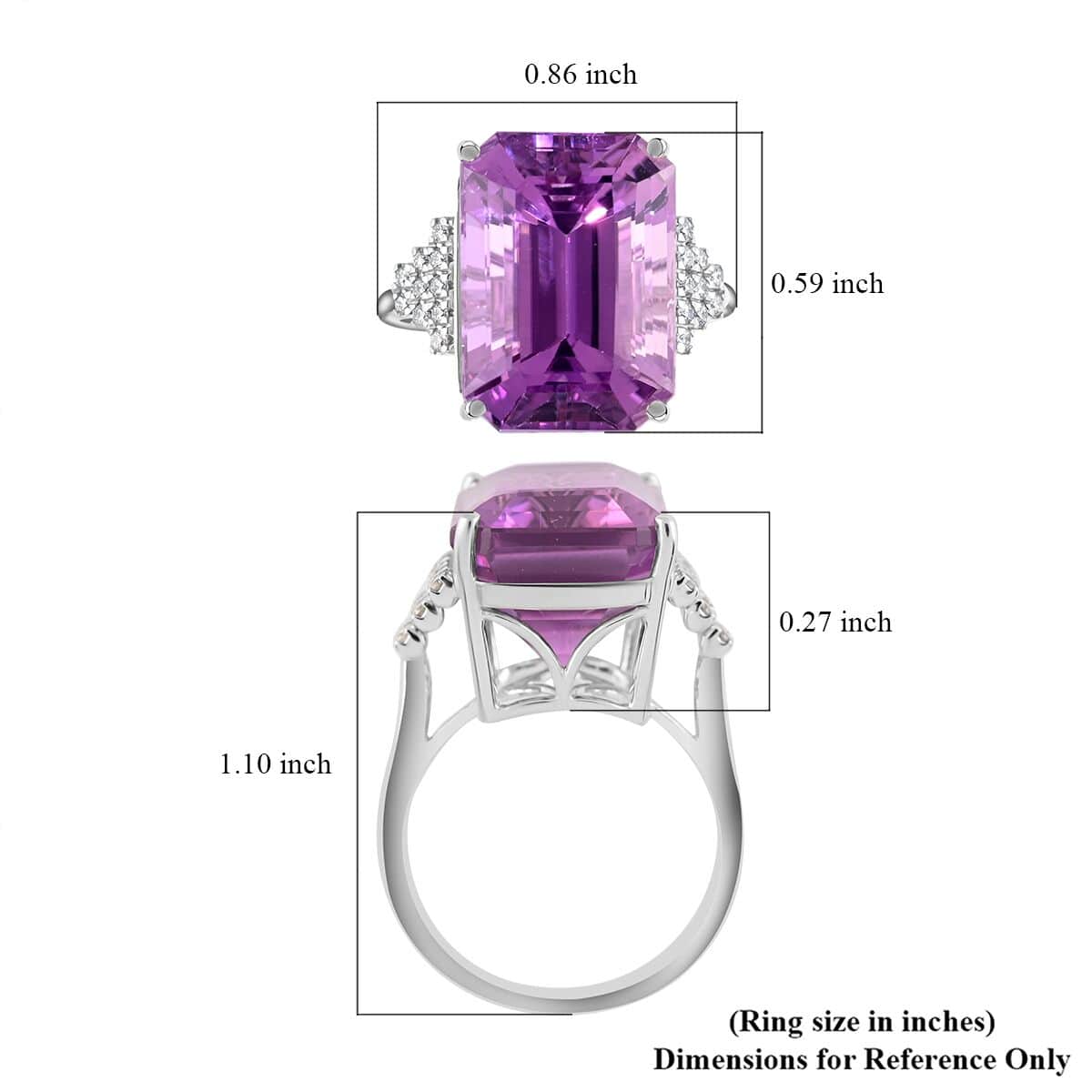 Appraised Rhapsody 950 Platinum AAAA Patroke Kunzite and E-F VS Diamond Ring (Size 7.0) 8.40 Grams 18.65 ctw image number 5