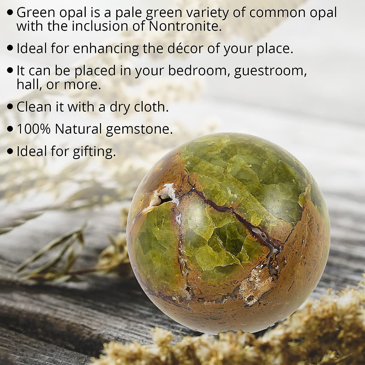 Green Opal Sphere 50mm - M (Approx. 1615 ctw) image number 1