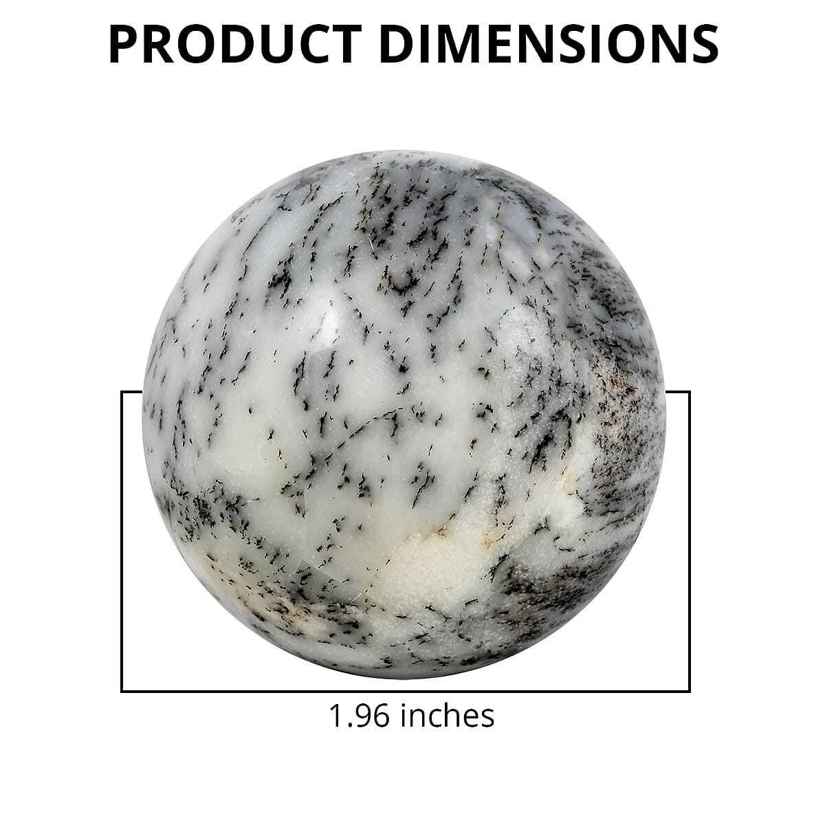 Dendrite White Agate Sphere/Egg 50mm -S (Approx. 930 ctw) image number 2