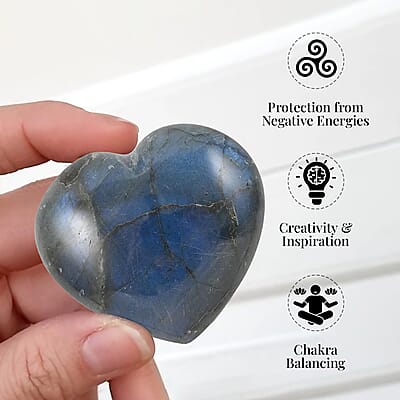 Labradorite Heart 40-50mm -M (Approx. 180 ctw)