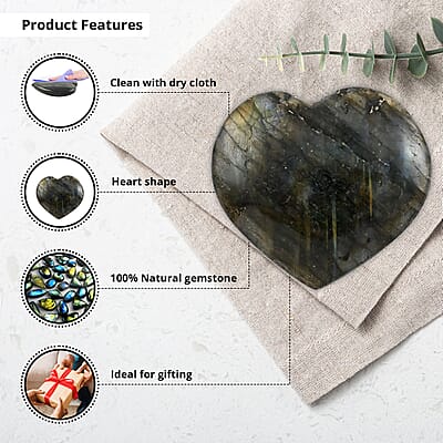 Labradorite Heart 30-40mm -S (Approx. 65 ctw)