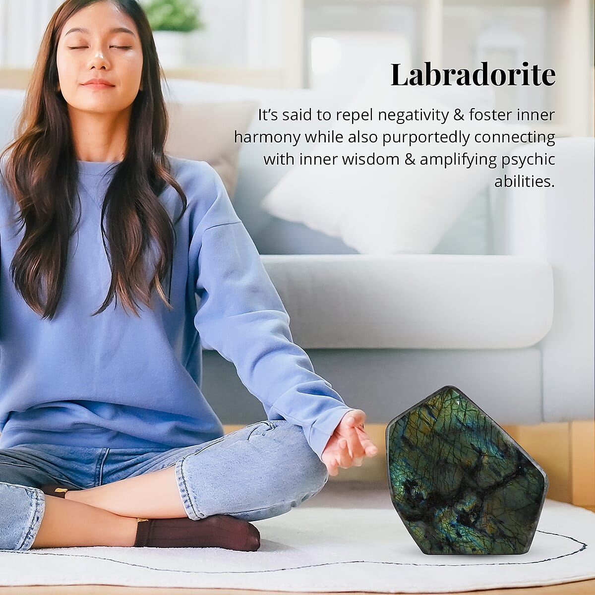 Labradorite Free Form -M 5-8 Kg , Home Decor Piece, Gemstone Home Decor, Labradorite Gemstone Decor Approx.25000 ctw image number 2