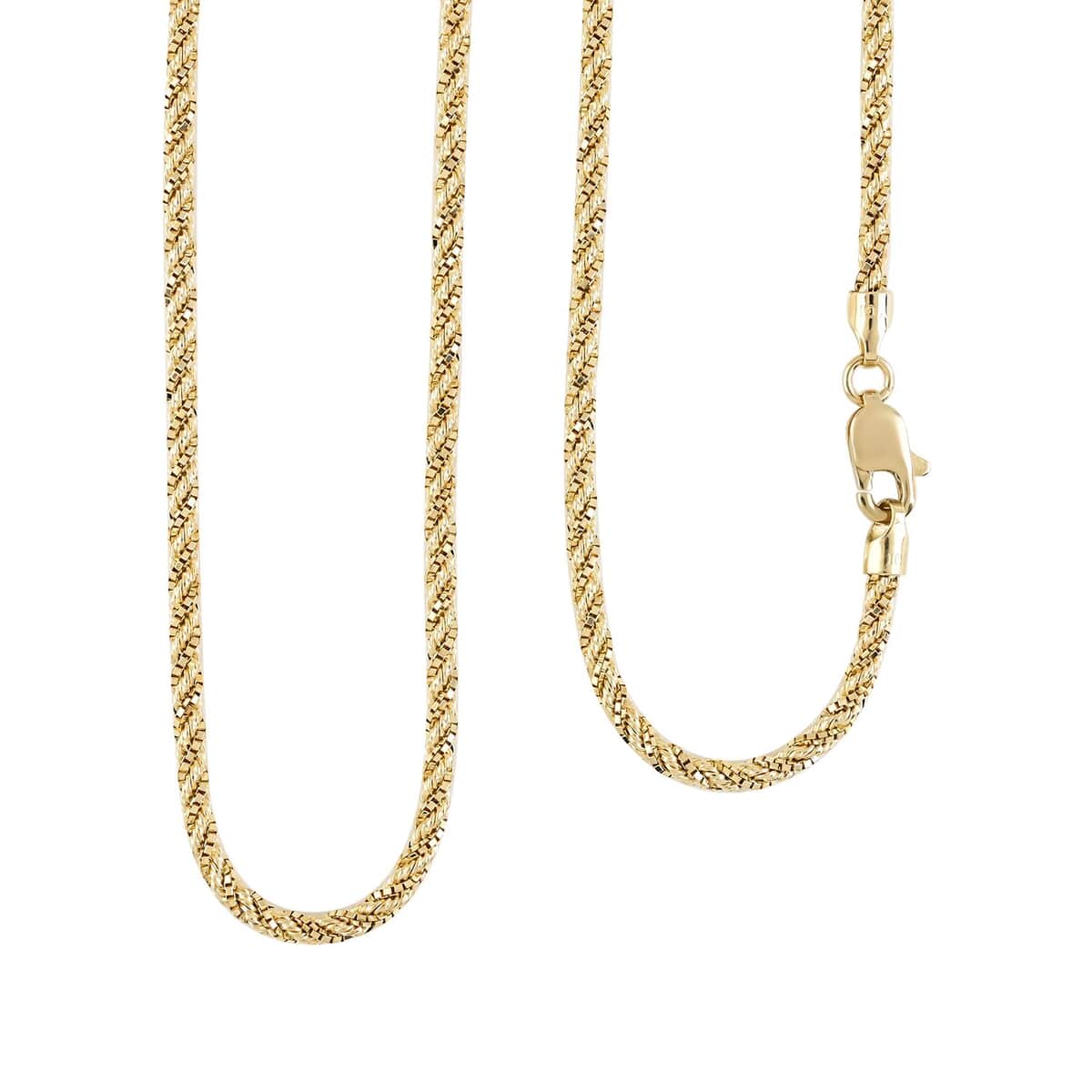 14K Yellow Gold 2.2 mm Twisted Rope and Box Chain Necklace 18 Inches 6.90 Grams image number 0