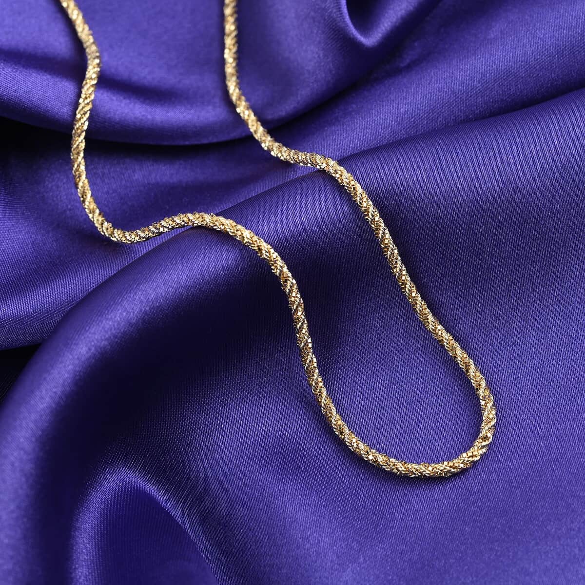 14K Yellow Gold 2.2 mm Twisted Rope and Box Chain Necklace 18 Inches 6.90 Grams image number 1
