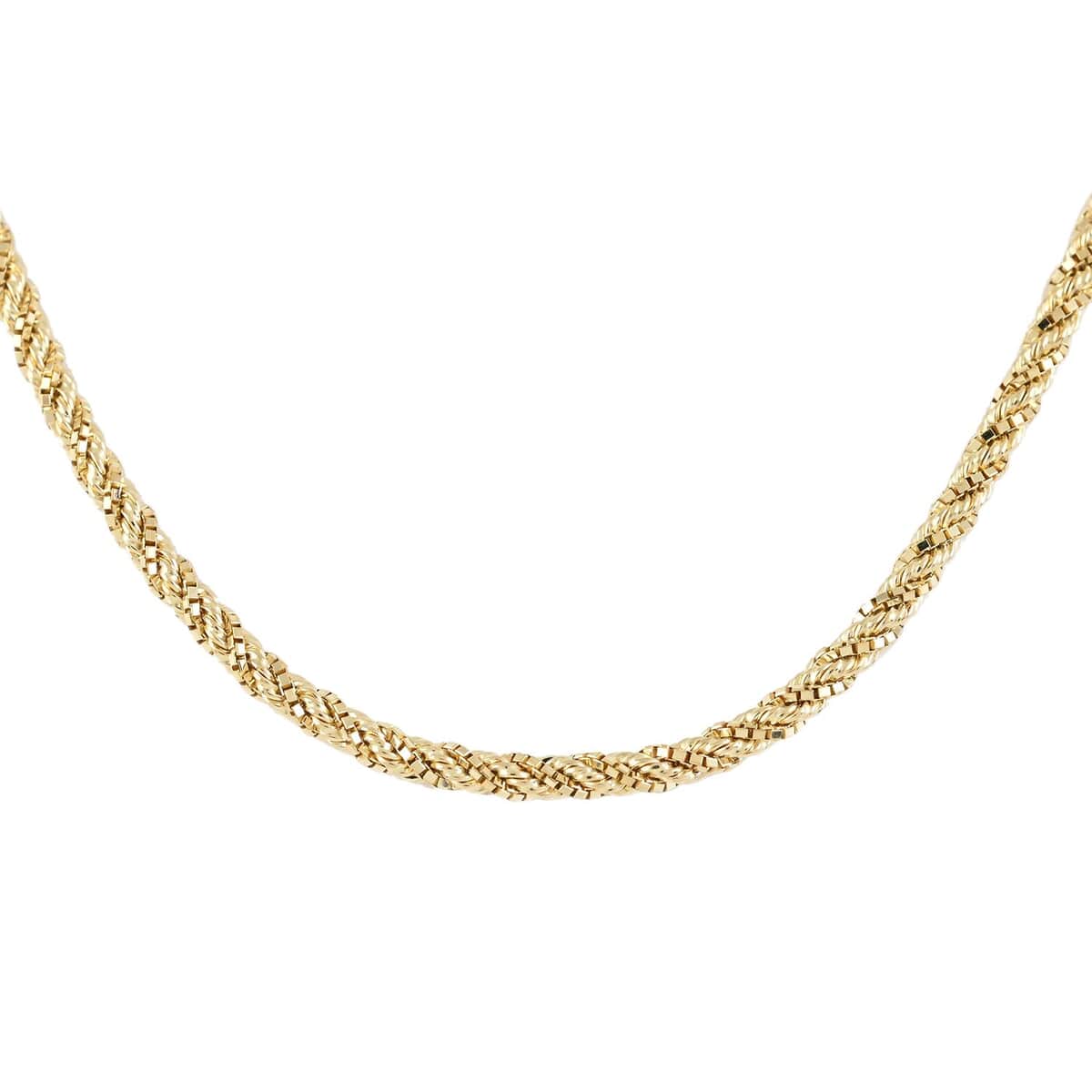 14K Yellow Gold 2.2 mm Twisted Rope and Box Chain Necklace 18 Inches 6.90 Grams image number 2