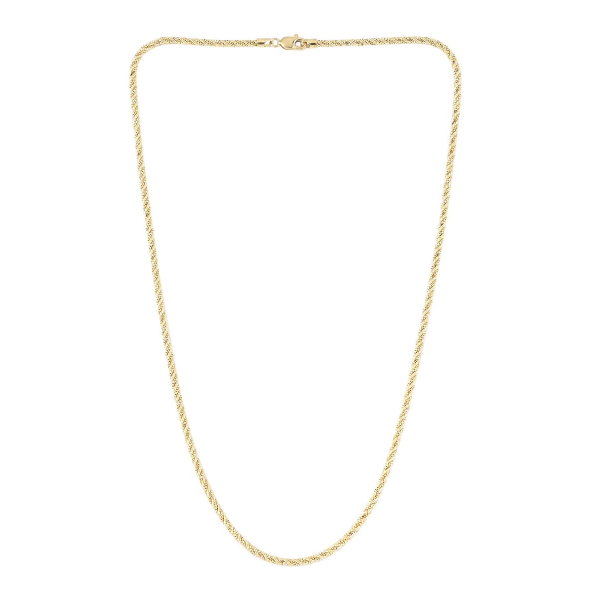 14K Yellow Gold 2.2 mm Twisted Rope and Box Chain Necklace 18 Inches 6.90 Grams image number 3