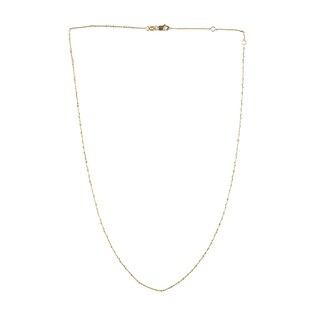 14K Yellow Gold 0.6mm Diamond Cut Rolo Cable Chain Necklace 16-18 Inches with Extension Loop 1.3 Grams image number 4