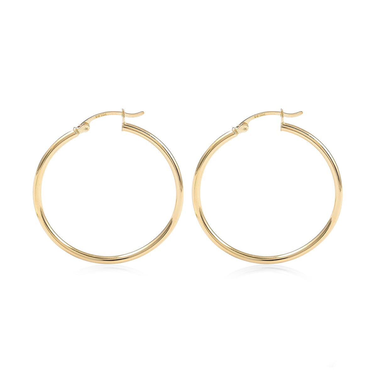 10K Yellow Gold Hoop Earrings 2.20 Grams image number 2