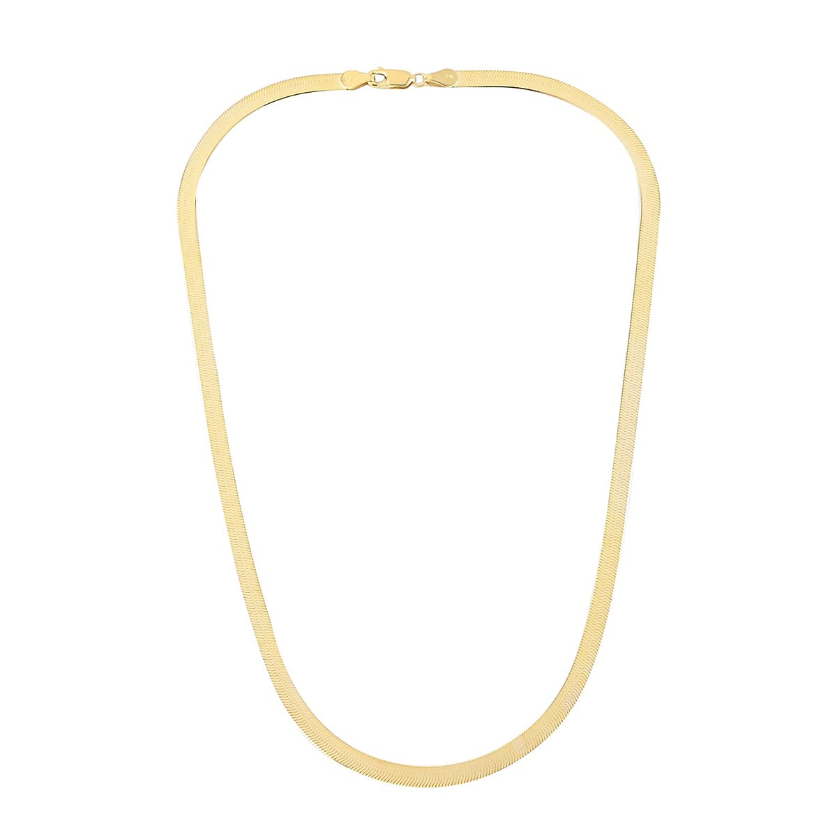 Italian 10K Yellow Gold 5mm Herringbone Chain Necklace 18 Inches 7.7 Grams image number 3