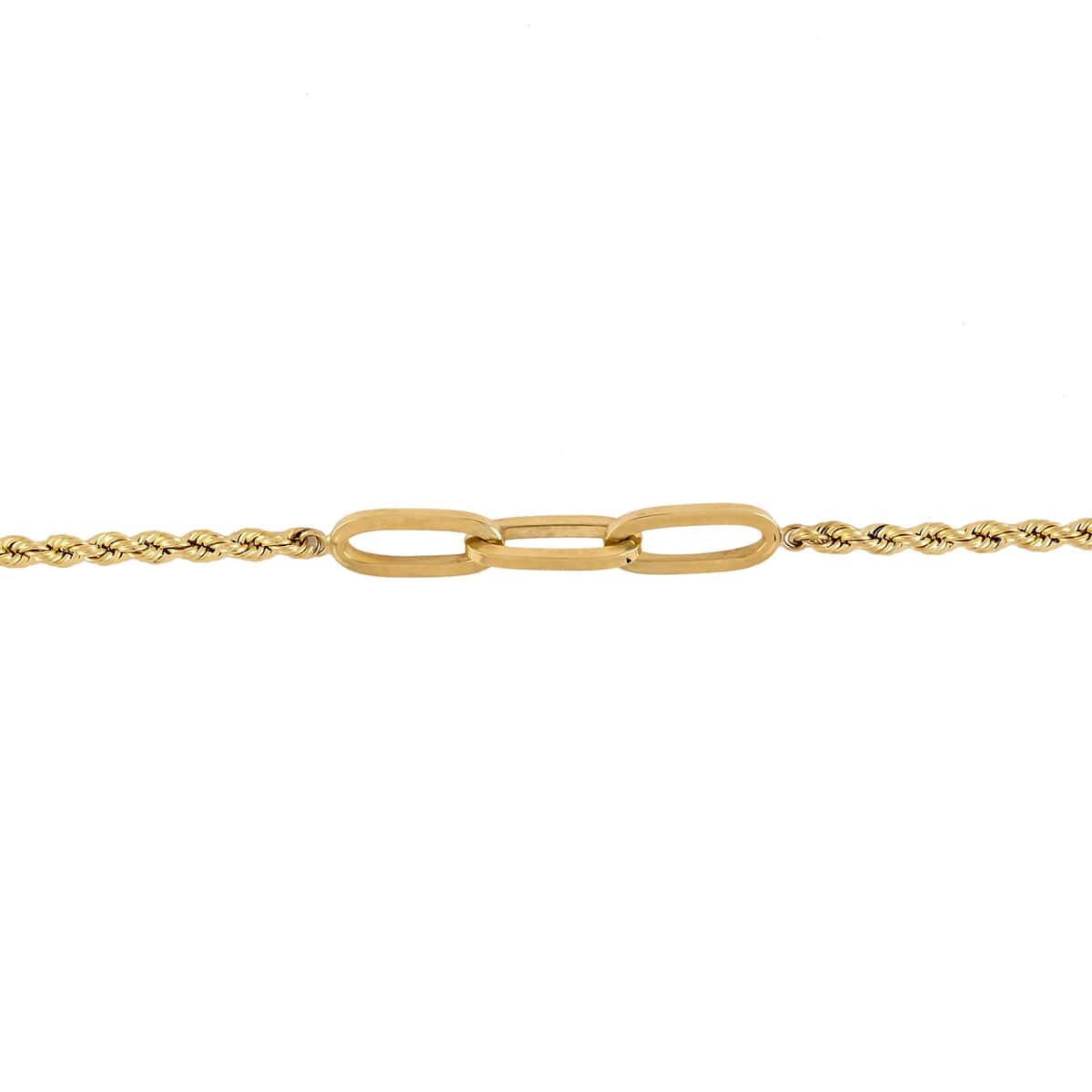 10K Yellow Gold 5mm Rope and Paperclip Chain Necklace 18 Inches 3.20 Grams image number 2