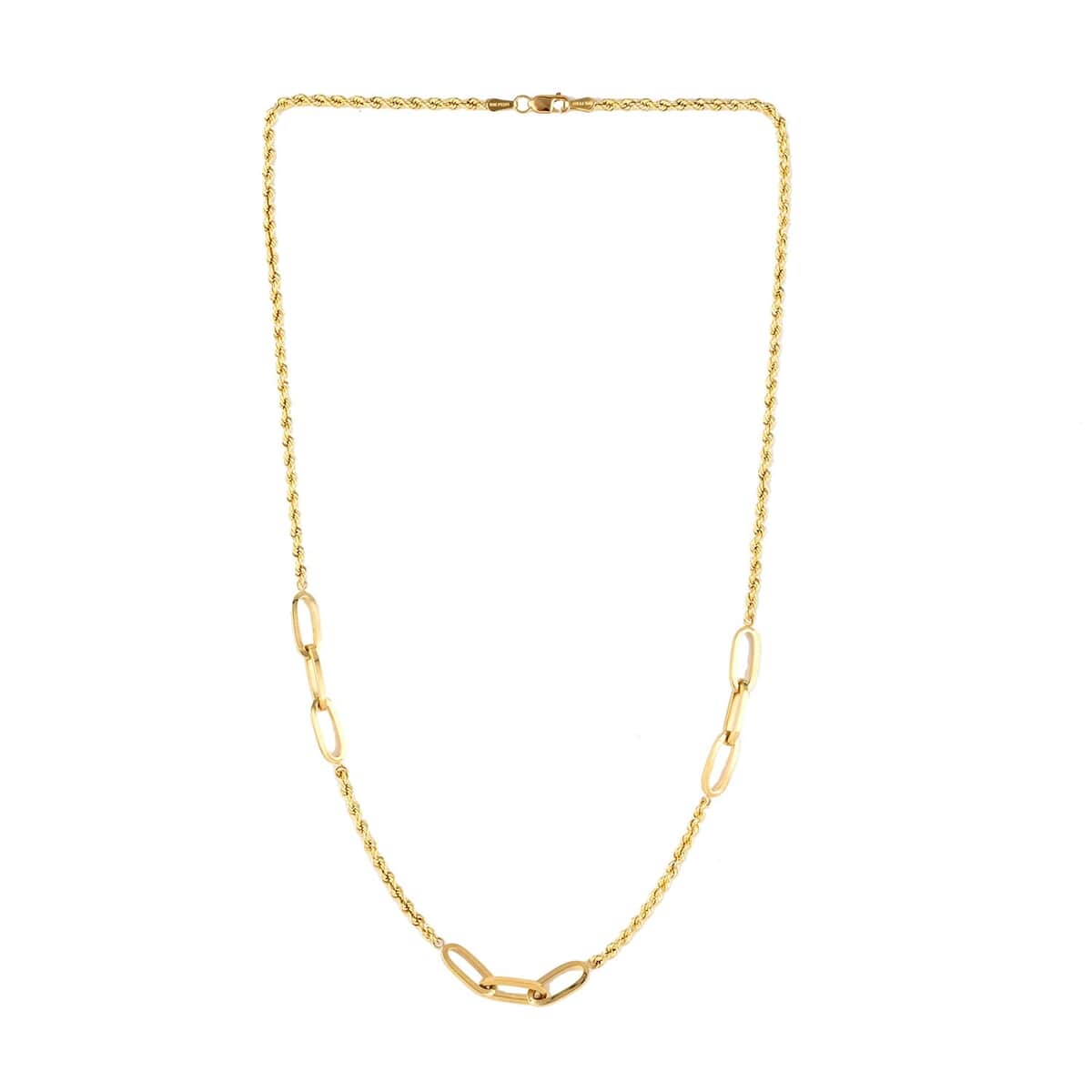 10K Yellow Gold 5mm Rope and Paperclip Chain Necklace 18 Inches 3.20 Grams image number 4