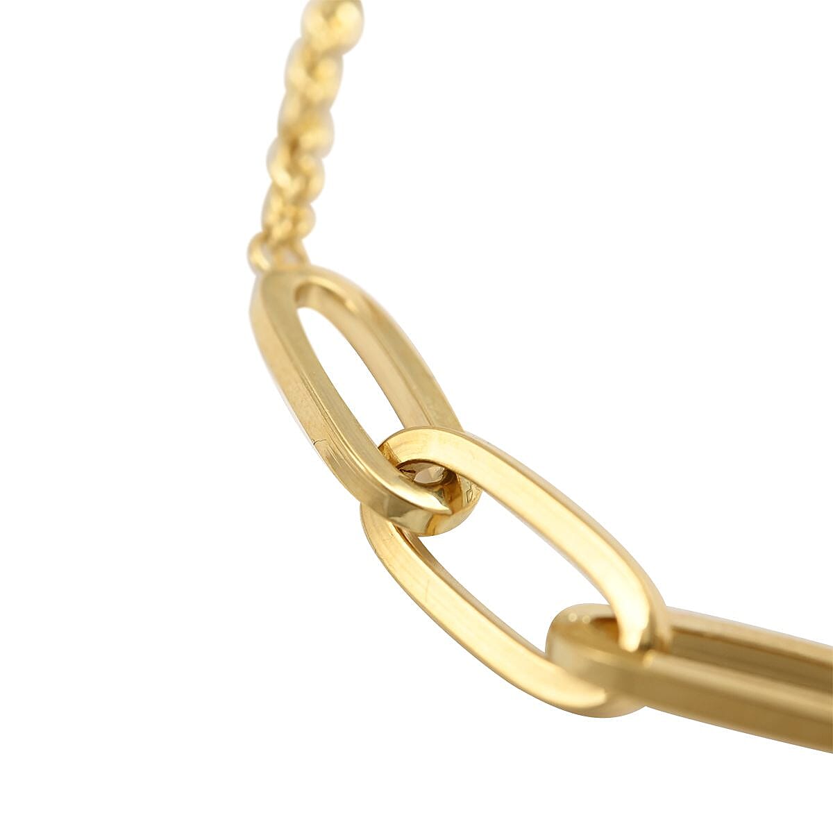 10K Yellow Gold 5.5mm Rope and Paperclip Chain Bracelet (7.25 In) 1.7 Grams image number 2