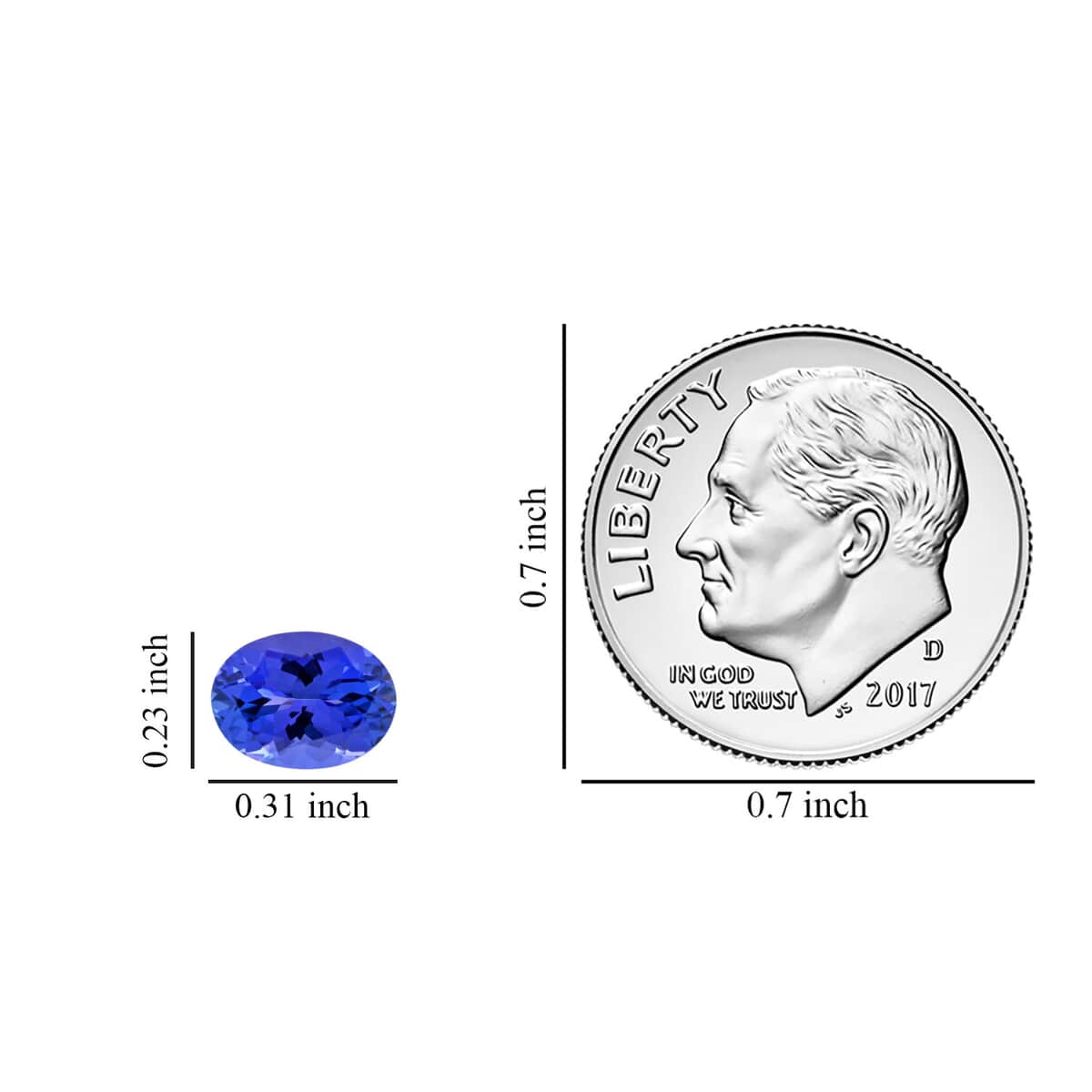 AAAA Tanzanite (Ovl 8x6 mm) 1.20 ctw image number 3