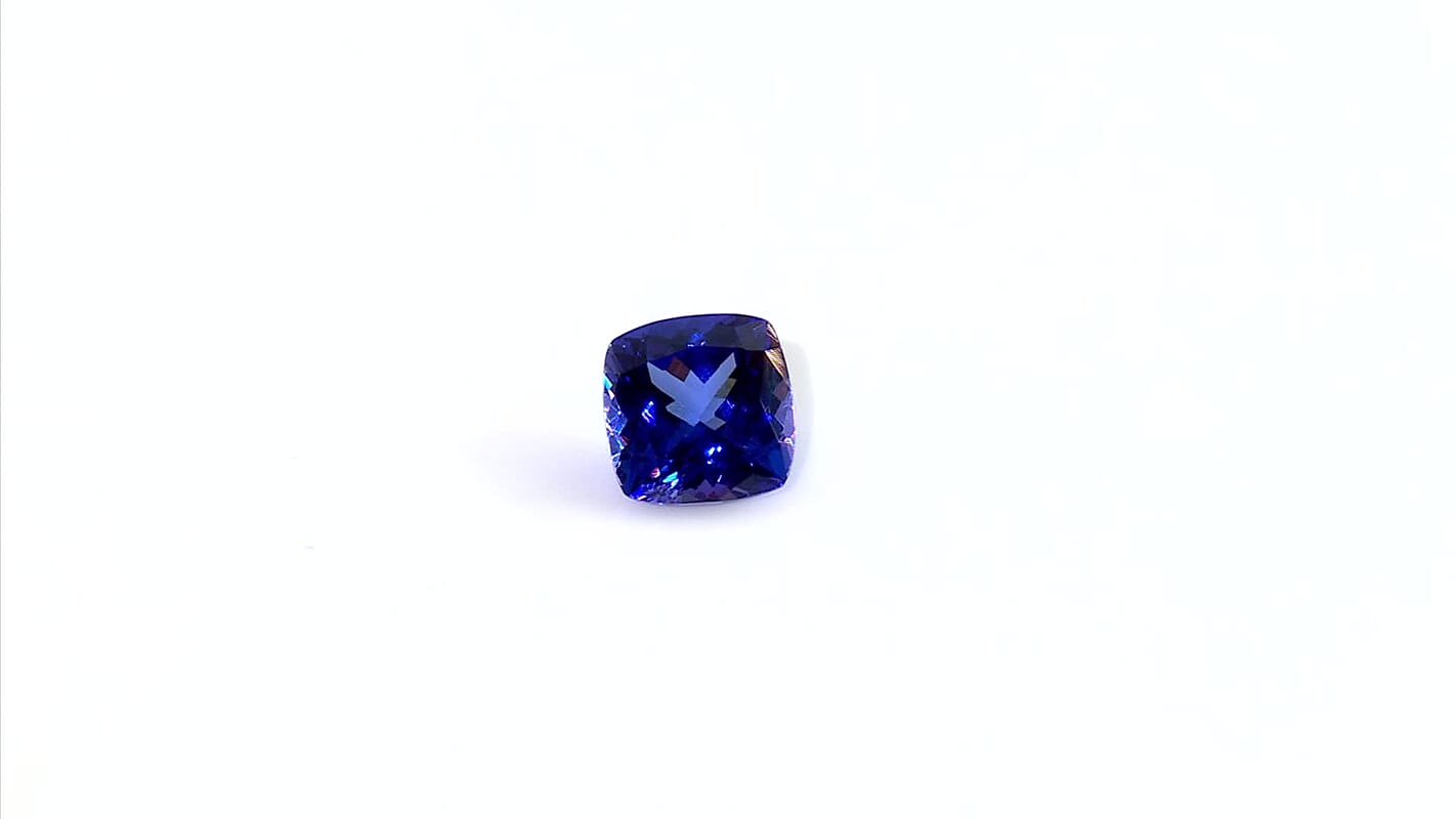 Certified and Appraised AAAA Tanzanite (Cush 10x10 mm) 4.80 ctw