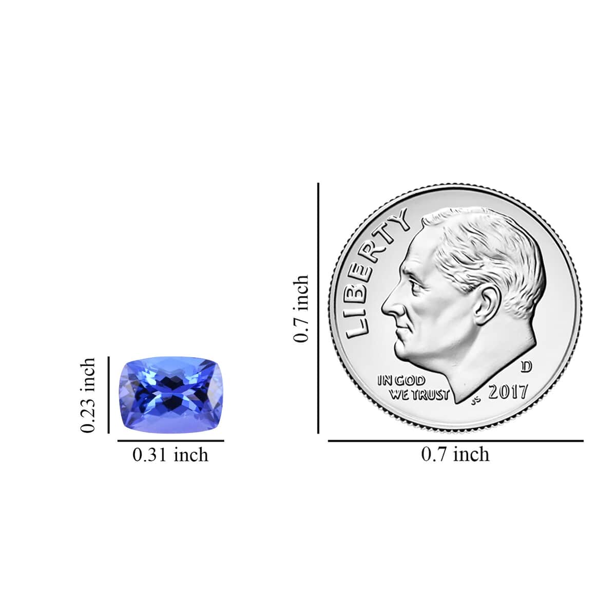 AAAA Tanzanite (Cush 8x6 mm) 1.25 ctw image number 3