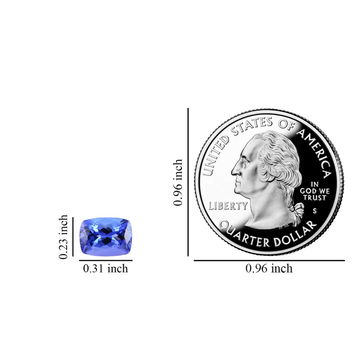 AAAA Tanzanite (Cush 8x6 mm) 1.25 ctw image number 4