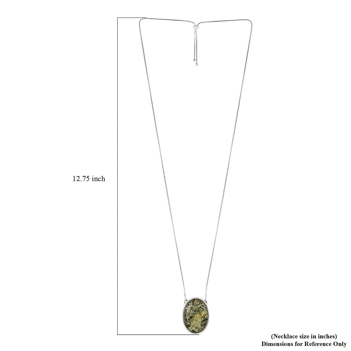 Mayan Green Amber Bolo Necklace (Adjustable) in Sterling Silver image number 5