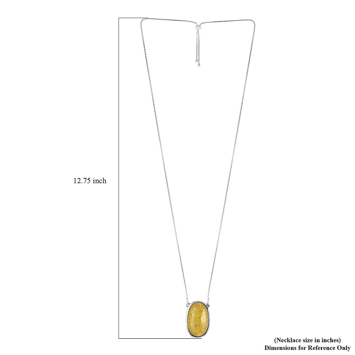 Yellow Amber Bolo Necklace (Adjustable) in Sterling Silver image number 5