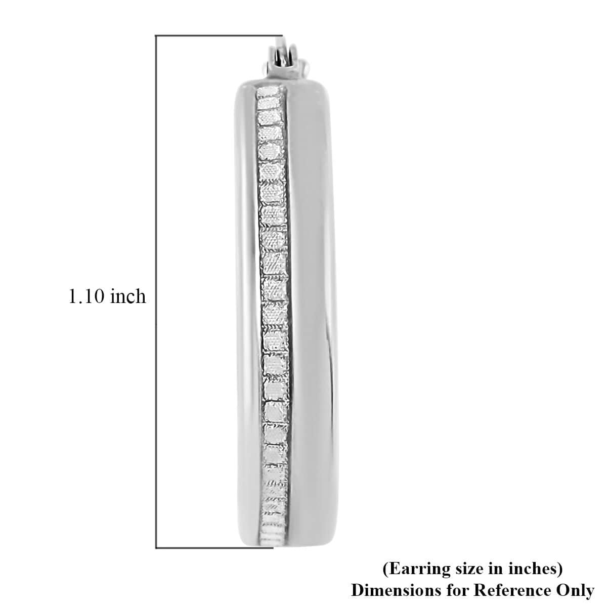 Rhodium Over Sterling Silver Hoop Earrings (3.90 g) image number 4