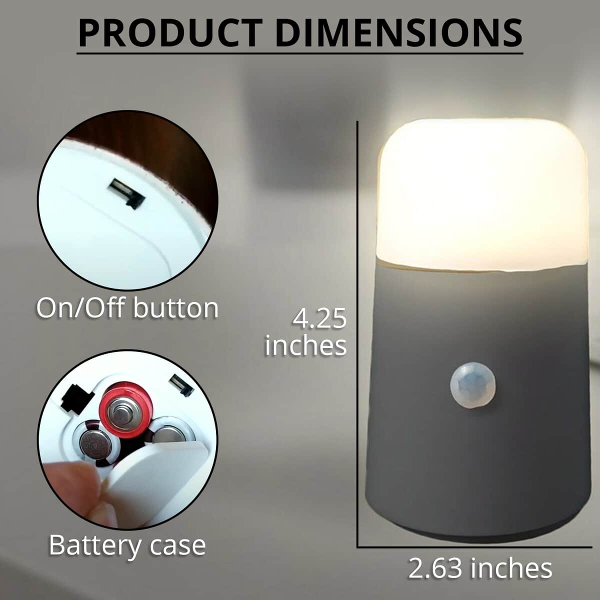 Flipo- SomaGlo™ , LED Sensor Nightlight (Slate) , Night Lamp for Bedroom , Bed Light , Motion Sensor LED Nightlight image number 3
