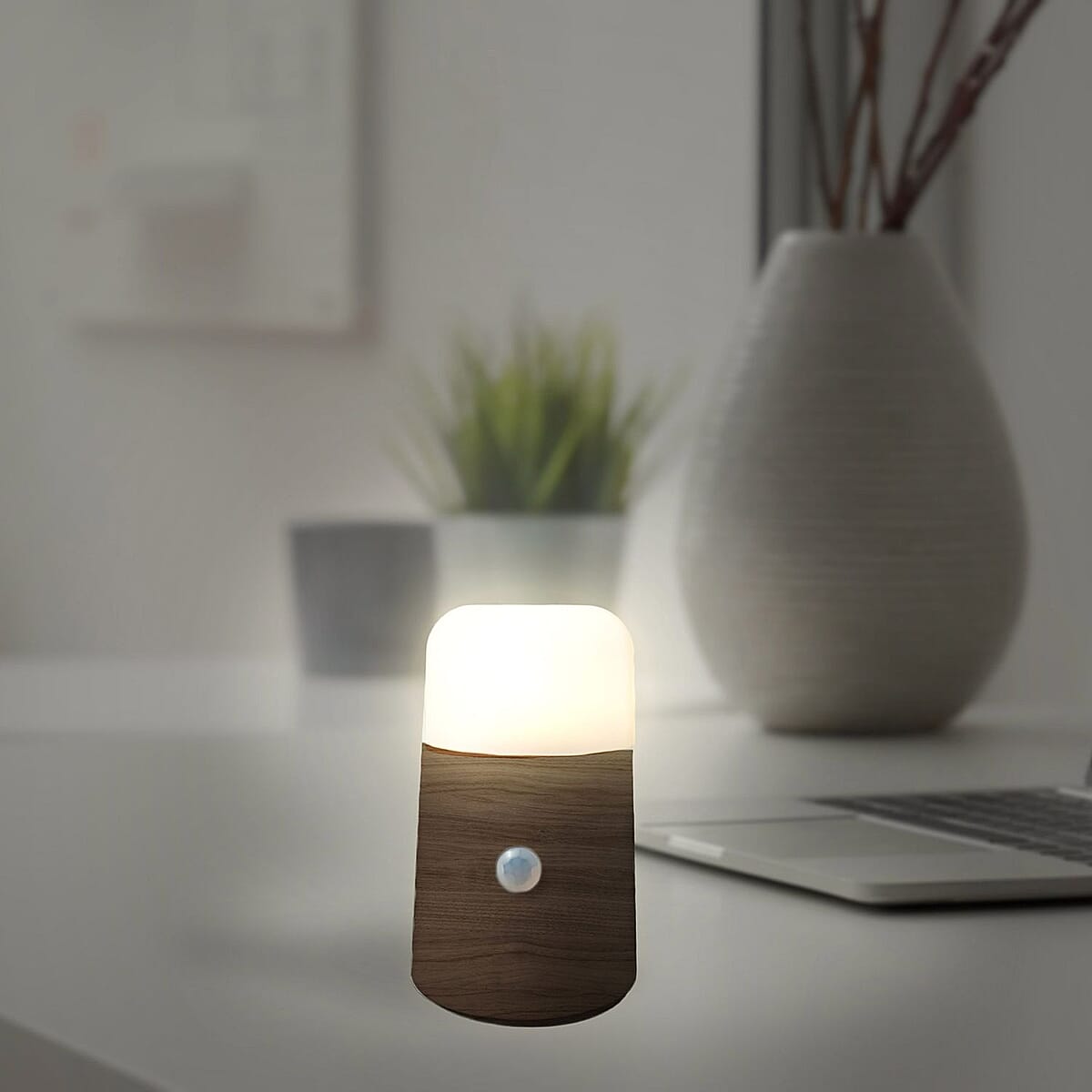 Flipo- SomaGlo&trade; , LED Sensor Nightlight (Woodgrain) , Night Lamp for Bedroom , Bed Light , Motion Sensor LED Nightlight image number 4