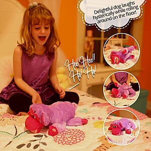 Flipo- Crazy Critters Laughing Rolling Pets Purple Monkey, Soft Toy, Rollish Plush Toy, Small Toys for Kids
