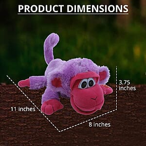 Flipo- Crazy Critters Laughing Rolling Pets Purple Monkey, Soft Toy, Rollish Plush Toy, Small Toys for Kids