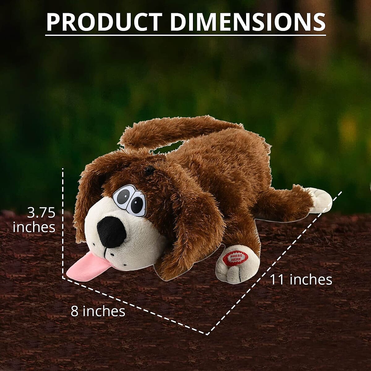 Flipo- Crazy Critters Laughing Rolling Pets Brown Dog, Soft Toy, Rollish Plush Toy, Small Toys for Kids image number 3