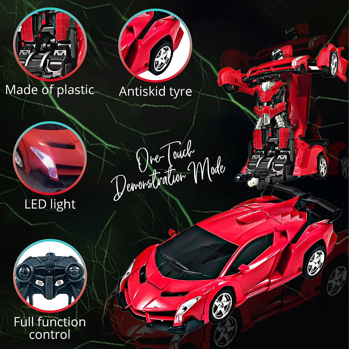 Flipo- Automotion - Shape-Shifting Robot R/C Car Red , Remote Control Car Toy , RC Cars , Remote Car image number 2