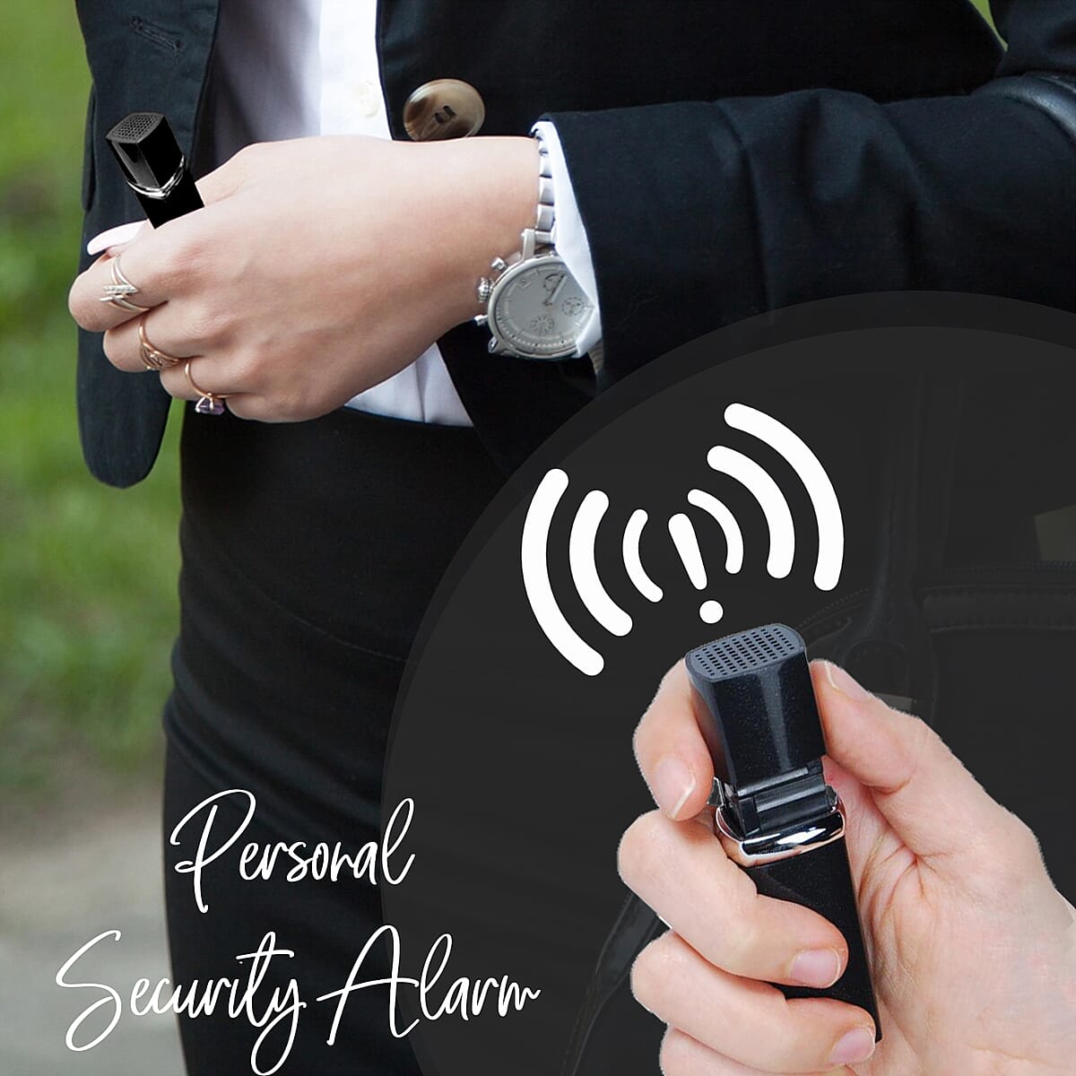 Flipo Lipstick Alarm - Personal Security Alarm (Black) , Best Personal Safety Alarm for Women , Personal Alarm Device , Self Defence Alarm image number 1