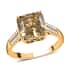 Doorbuster Certified & Appraised ILIANA 18K Yellow Gold Asscher Cut AAA Turkizite and G-H SI Diamond Ring 4.10 Grams 4.40 ctw image number 0