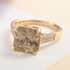 Doorbuster Certified & Appraised ILIANA 18K Yellow Gold Asscher Cut AAA Turkizite and G-H SI Diamond Ring 4.10 Grams 4.40 ctw image number 1