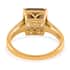 Doorbuster Certified & Appraised ILIANA 18K Yellow Gold Asscher Cut AAA Turkizite and G-H SI Diamond Ring 4.10 Grams 4.40 ctw image number 4