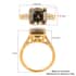 Doorbuster Certified & Appraised ILIANA 18K Yellow Gold Asscher Cut AAA Turkizite and G-H SI Diamond Ring 4.10 Grams 4.40 ctw image number 5
