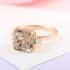 Doorbuster Certified & Appraised ILIANA 18K Yellow Gold Asscher Cut AAA Turkizite and G-H SI Diamond Ring 3.40 Grams 4.35 ctw image number 1