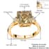 Doorbuster Certified & Appraised ILIANA 18K Yellow Gold Asscher Cut AAA Turkizite and G-H SI Diamond Ring 3.40 Grams 4.35 ctw image number 5