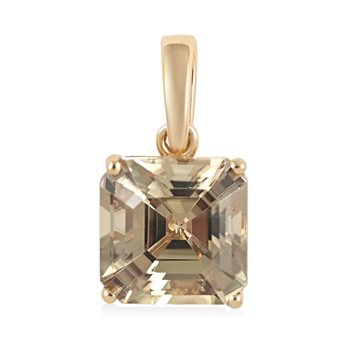 Certified Iliana 18K Yellow Gold Asscher Cut AAA Turkizite Solitaire Pendant 2.90 ctw image number 0