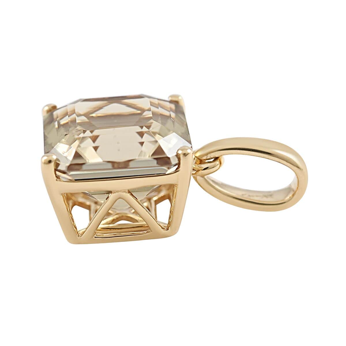 Certified Iliana 18K Yellow Gold Asscher Cut AAA Turkizite Solitaire Pendant 2.90 ctw image number 3