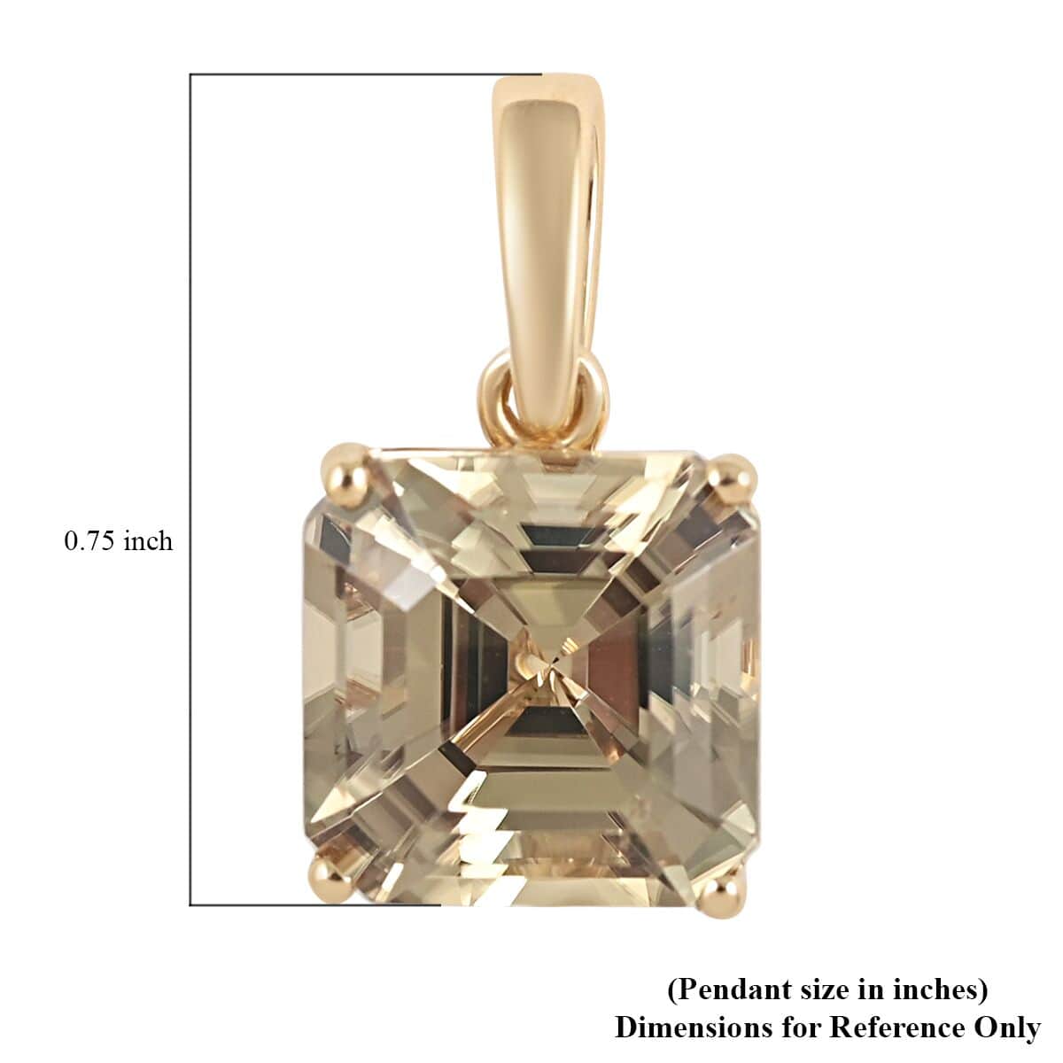 Certified Iliana 18K Yellow Gold Asscher Cut AAA Turkizite Solitaire Pendant 2.90 ctw image number 5