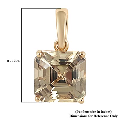 Certified & Appraised Iliana Asscher Cut AAA Turkizite 2.90 ctw Solitaire Pendant without Chain in 18K Yellow Gold