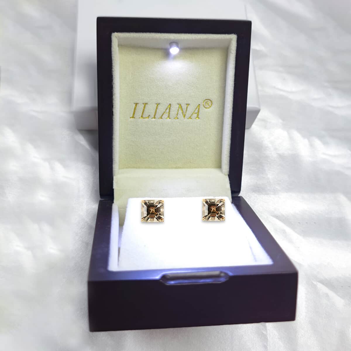 Iliana Certified AAA Turkizite Earrings, Turkizite Solitaire Stud Earrings, 18K Yellow Gold Earrings Asscher Cut AAA Turkizite Stud Earrings, Gold Studs 4.00 ctw image number 6