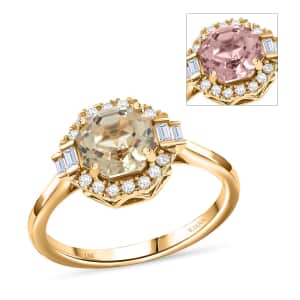 Certified and Appraised Iliana 18K Yellow Gold AAA Turkizite and G-H SI Diamond Halo Ring (Size 6.0) 1.90 ctw