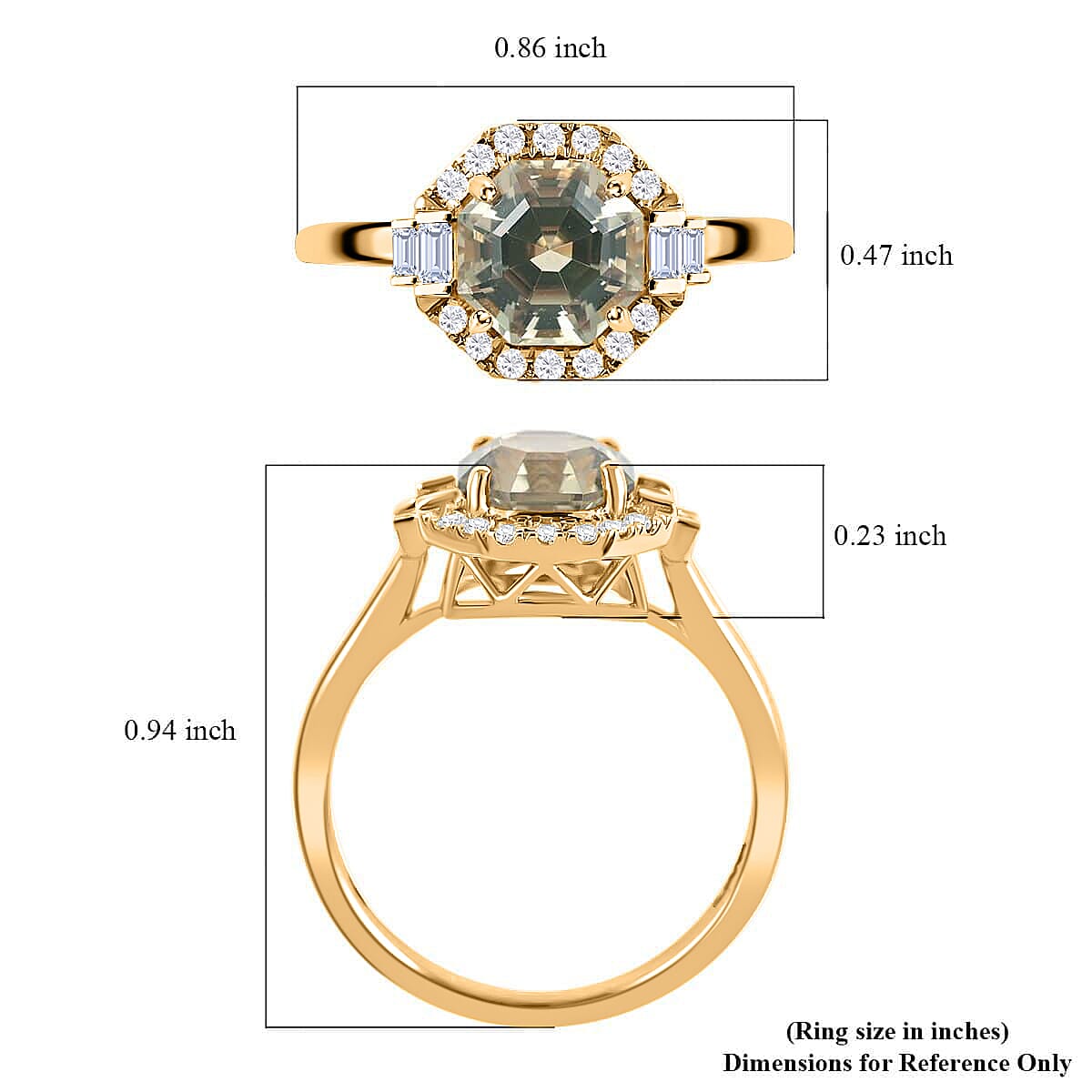 Certified and Appraised Iliana 18K Yellow Gold AAA Turkizite and G-H SI Diamond Halo Ring (Size 9.0) 1.90 ctw image number 5