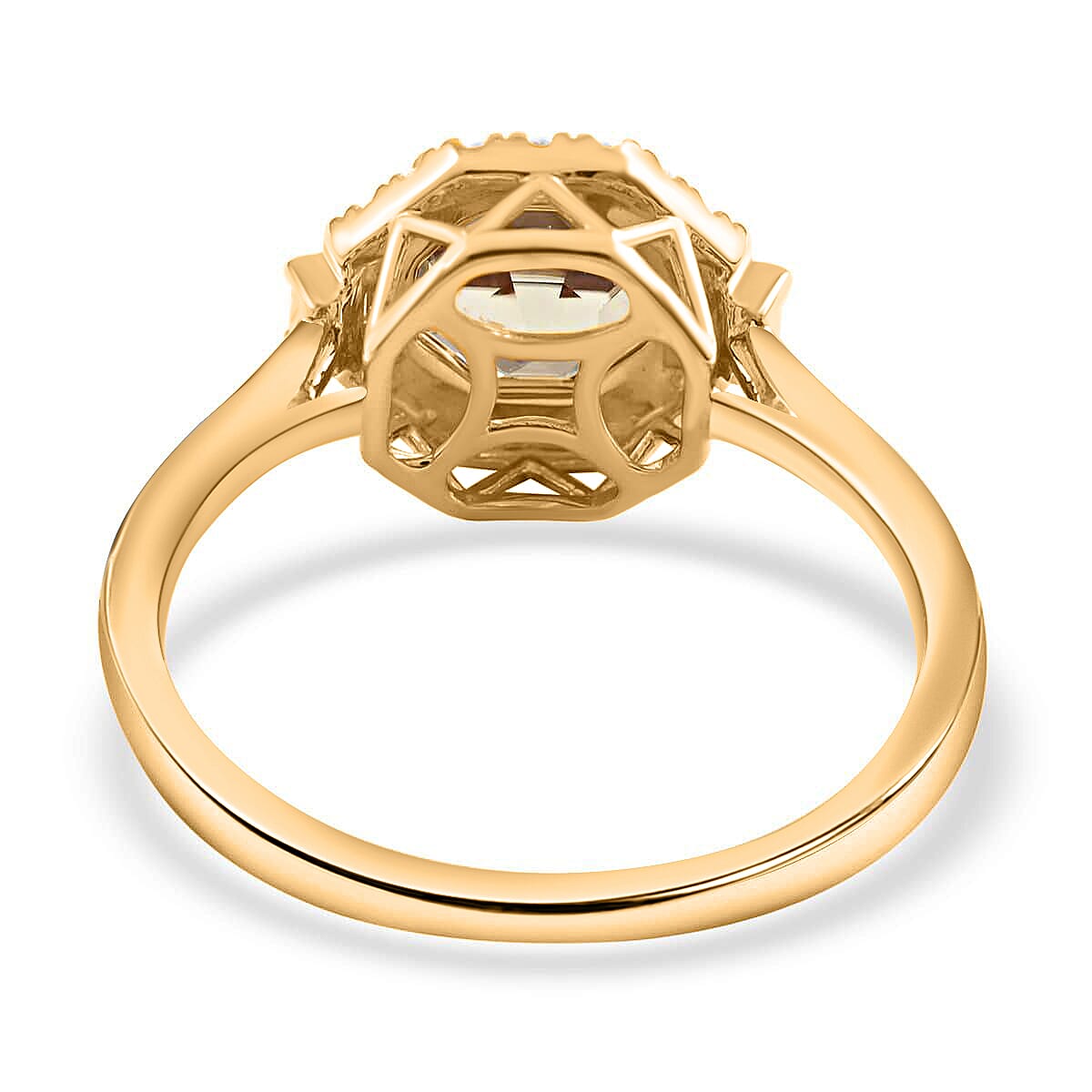 Certified and Appraised Iliana 18K Yellow Gold AAA Turkizite and G-H SI Diamond Halo Ring (Size 10.0) 1.90 ctw image number 4