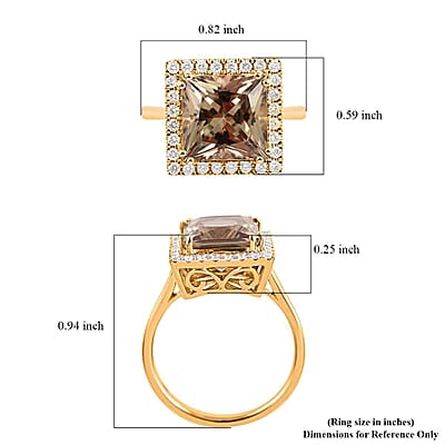 Certified and Appraised Iliana 18K Yellow Gold AAA Turkizite and G-H SI Diamond Halo Ring (Size 6.0) 4.65 Grams 4.35 ctw