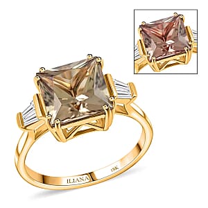 Certified Iliana 18K Yellow Gold AAA Turkizite and G-H SI Diamond Ring (Size 9.0) 4.25 ctw