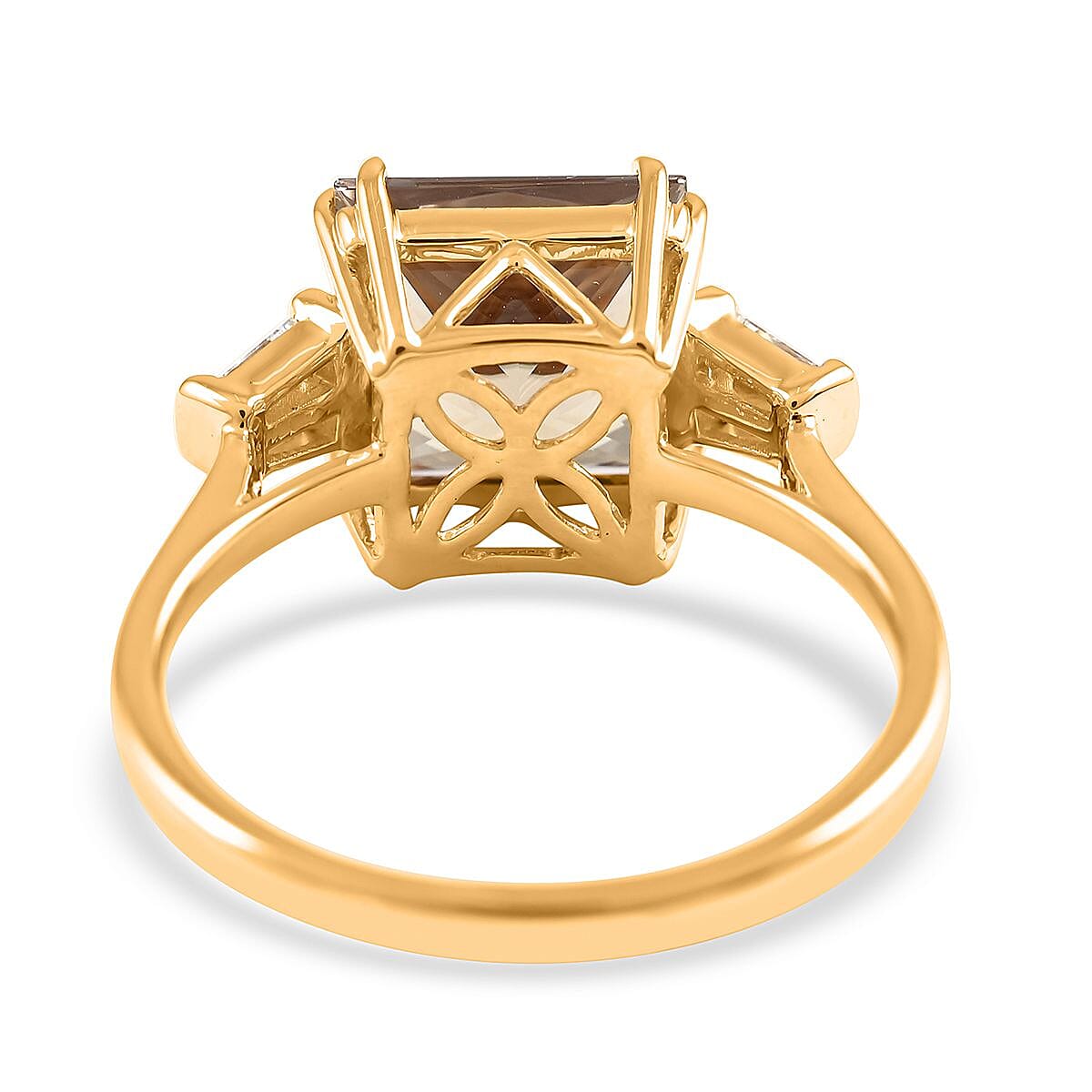 Certified & Appraised Iliana 18K Yellow Gold AAA Turkizite and G-H SI Diamond Ring (Size 10.0) 4.25 ctw image number 4